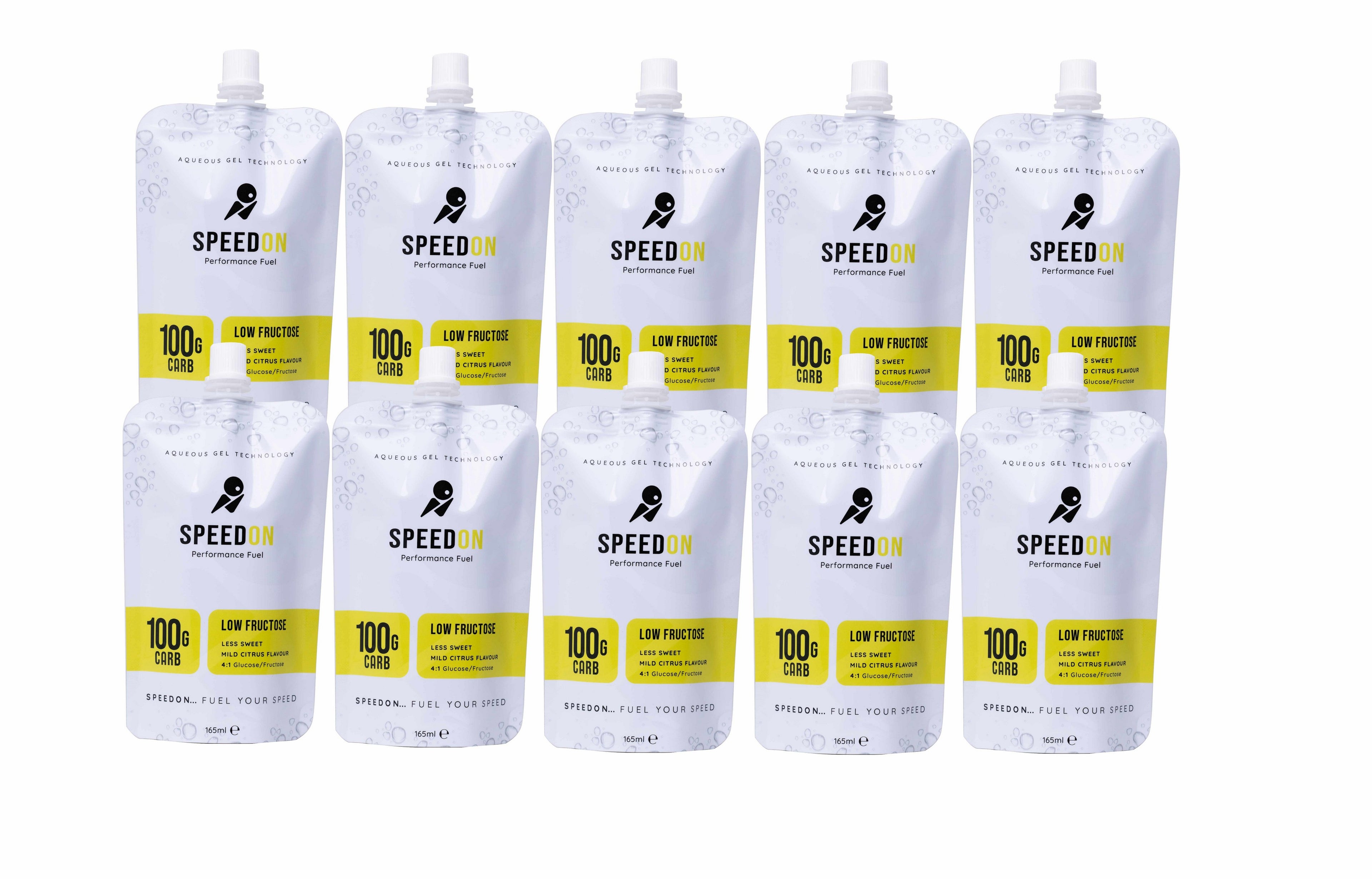 SpeedON Mild Citrus Low Fructose Gel - 10 pack (100g)